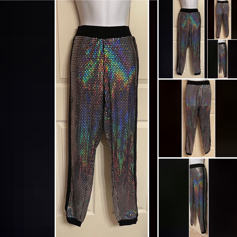 Silver Sequin Joggers